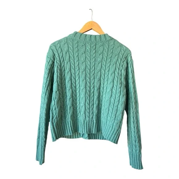 American Eagle Cropped Cable Knit Cardigan Size S - Picture 4 of 9